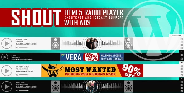 SHOUT – HTML5 Radio Player With Ads – ShoutCast and IceCast Support – WordPress Plugin